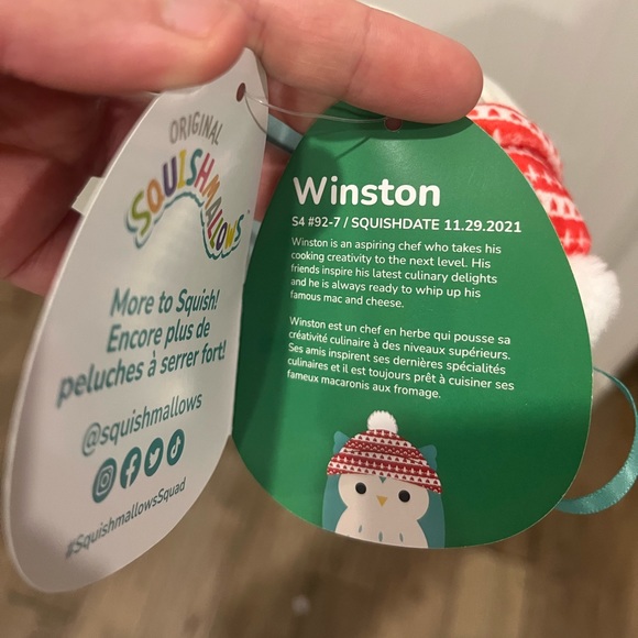 Squishmallows Christmas Beanie Winston The Owl 4” - Picture 5 of 5